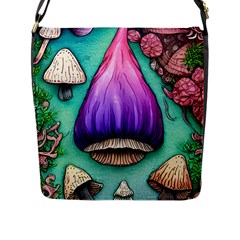 Veil Presto Psilocybin Superstition Agaric Trick Button Mushroom Sciopticon Diablerie Voodoo Fairy Flap Closure Messenger Bag (l) by GardenOfOphir