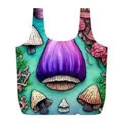 Veil Presto Psilocybin Superstition Agaric Trick Button Mushroom Sciopticon Diablerie Voodoo Fairy Full Print Recycle Bag (l) by GardenOfOphir