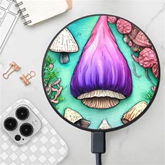 Veil Presto Psilocybin Superstition Agaric Trick Button Mushroom Sciopticon Diablerie Voodoo Fairy Wireless Fast Charger(black) by GardenOfOphir