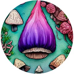 Veil Presto Psilocybin Superstition Agaric Trick Button Mushroom Sciopticon Diablerie Voodoo Fairy Uv Print Round Tile Coaster by GardenOfOphir