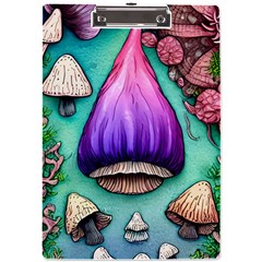 Veil Presto Psilocybin Superstition Agaric Trick Button Mushroom Sciopticon Diablerie Voodoo Fairy A4 Acrylic Clipboard by GardenOfOphir