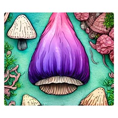 Veil Presto Psilocybin Superstition Agaric Trick Button Mushroom Sciopticon Diablerie Voodoo Fairy One Side Premium Plush Fleece Blanket (small) by GardenOfOphir