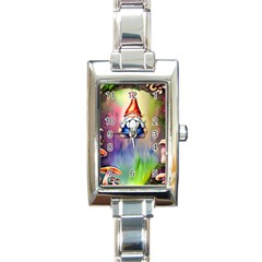 Thaumaturgy Magically Prestidigitation Sleight Of Hand Fly Agaric Abracadabra Rectangle Italian Charm Watch by GardenOfOphir