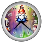 Thaumaturgy Magically Prestidigitation Sleight Of Hand Fly Agaric Abracadabra Wall Clock (Silver) Front