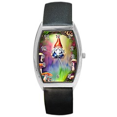 Thaumaturgy Magically Prestidigitation Sleight Of Hand Fly Agaric Abracadabra Barrel Style Metal Watch by GardenOfOphir