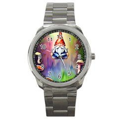 Thaumaturgy Magically Prestidigitation Sleight Of Hand Fly Agaric Abracadabra Sport Metal Watch by GardenOfOphir