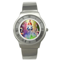 Thaumaturgy Magically Prestidigitation Sleight Of Hand Fly Agaric Abracadabra Stainless Steel Watch by GardenOfOphir