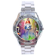 Thaumaturgy Magically Prestidigitation Sleight Of Hand Fly Agaric Abracadabra Stainless Steel Analogue Watch by GardenOfOphir