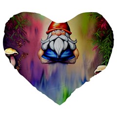 Thaumaturgy Magically Prestidigitation Sleight Of Hand Fly Agaric Abracadabra Large 19  Premium Flano Heart Shape Cushions by GardenOfOphir