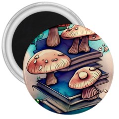 Mushroom Cloud Legerdemain Portobello Warlock 3  Magnets by GardenOfOphir