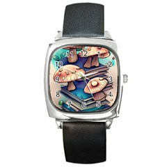 Mushroom Cloud Legerdemain Portobello Warlock Square Metal Watch by GardenOfOphir