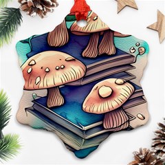 Mushroom Cloud Legerdemain Portobello Warlock Snowflake Ornament (two Sides) by GardenOfOphir