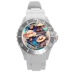 Mushroom Cloud Legerdemain Portobello Warlock Round Plastic Sport Watch (l) by GardenOfOphir