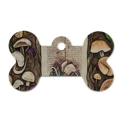 Charming Toadstool Dog Tag Bone (one Side) by GardenOfOphir