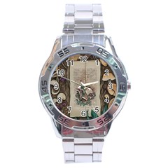 Charming Toadstool Stainless Steel Analogue Watch