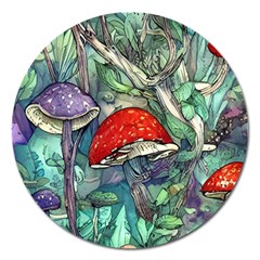 Necromancy Mushroom Magnet 5  (round) by GardenOfOphir