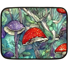 Necromancy Mushroom One Side Fleece Blanket (mini) by GardenOfOphir