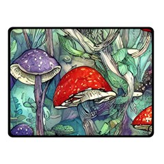 Necromancy Mushroom One Side Fleece Blanket (small) by GardenOfOphir