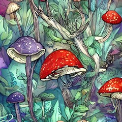 Necromancy Mushroom Play Mat (square) by GardenOfOphir