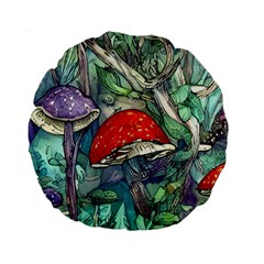 Necromancy Mushroom Standard 15  Premium Round Cushions by GardenOfOphir