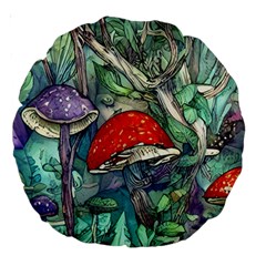 Necromancy Mushroom Large 18  Premium Round Cushions by GardenOfOphir