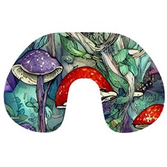 Necromancy Mushroom Travel Neck Pillow by GardenOfOphir