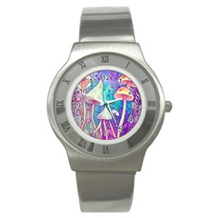 Magician s Charm Mushroom Stainless Steel Watch by GardenOfOphir