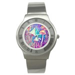 Magician s Charm Mushroom Stainless Steel Watch Front