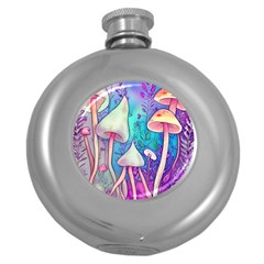 Magician s Charm Mushroom Round Hip Flask (5 Oz) by GardenOfOphir