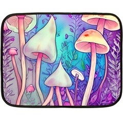 Magician s Charm Mushroom One Side Fleece Blanket (mini) by GardenOfOphir