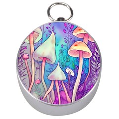 Magician s Charm Mushroom Silver Compasses by GardenOfOphir