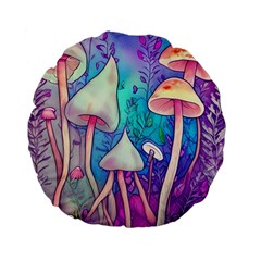 Magician s Charm Mushroom Standard 15  Premium Flano Round Cushions by GardenOfOphir