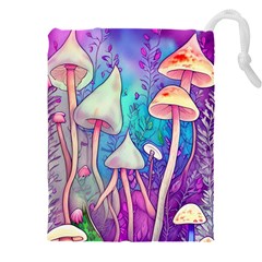 Magician s Charm Mushroom Drawstring Pouch (5xl) by GardenOfOphir