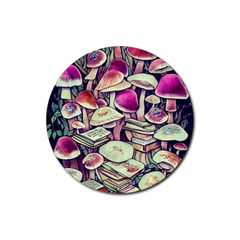 Sorcery Mushroom Rubber Coaster (round) by GardenOfOphir