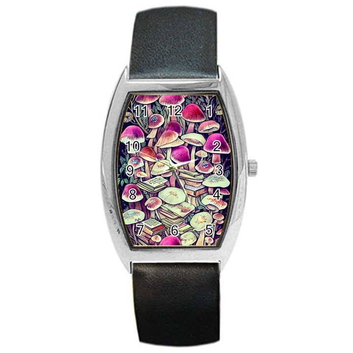 Sorcery Mushroom Barrel Style Metal Watch