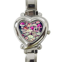 Sorcery Mushroom Heart Italian Charm Watch