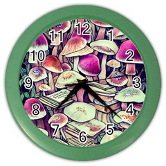 Sorcery Mushroom Color Wall Clock by GardenOfOphir