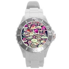 Sorcery Mushroom Round Plastic Sport Watch (L)