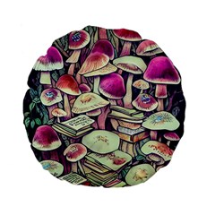 Sorcery Mushroom Standard 15  Premium Flano Round Cushions by GardenOfOphir