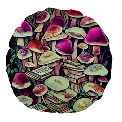 Sorcery Mushroom Large 18  Premium Flano Round Cushions by GardenOfOphir