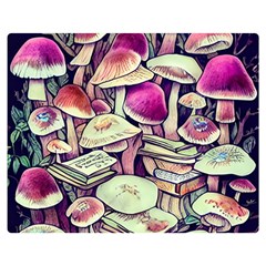 Sorcery Mushroom One Side Premium Plush Fleece Blanket (medium) by GardenOfOphir