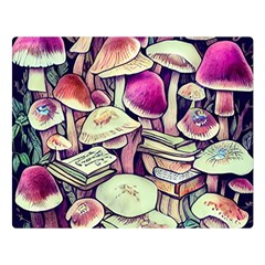 Sorcery Mushroom One Side Premium Plush Fleece Blanket (large) by GardenOfOphir