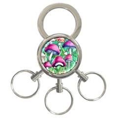 Charmed Toadstool 3-ring Key Chain by GardenOfOphir