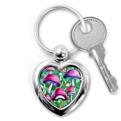 Charmed Toadstool Key Chain (heart) by GardenOfOphir