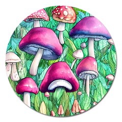 Charmed Toadstool Magnet 5  (round) by GardenOfOphir