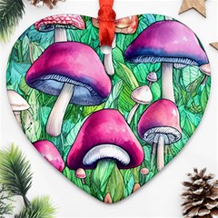 Charmed Toadstool Heart Ornament (two Sides) by GardenOfOphir