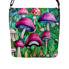 Charmed Toadstool Flap Closure Messenger Bag (l) by GardenOfOphir