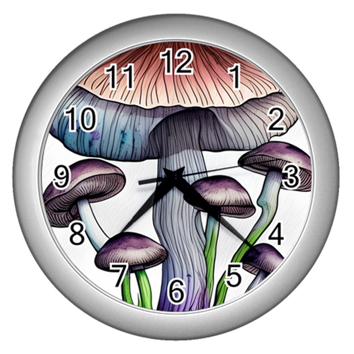 Necromancy Charm Wall Clock (Silver)