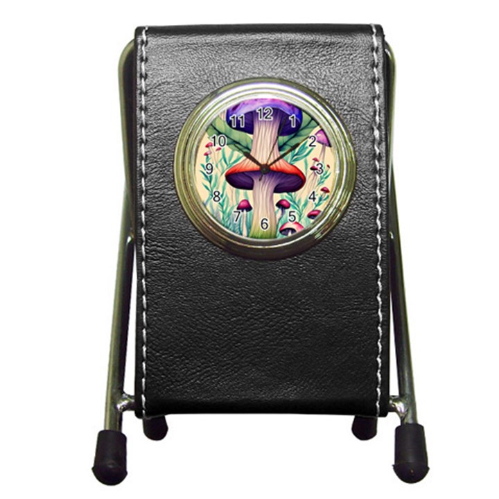 Magician s Conjuration Design Pen Holder Desk Clock