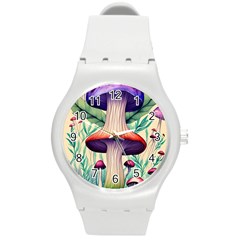 Magician s Conjuration Design Round Plastic Sport Watch (m) by GardenOfOphir